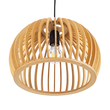 GloboStar® SCANDINAVIA 01698 Μοντέρνο Κρεμαστό Φωτιστικό Πλέγμα Μονόφωτο 1 x E27 IP20 Μπεζ Ξύλο - Μ33 x Π33 x Υ20cm