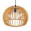 GloboStar® SCANDINAVIA 01698 Μοντέρνο Κρεμαστό Φωτιστικό Πλέγμα Μονόφωτο 1 x E27 IP20 Μπεζ Ξύλο - Μ33 x Π33 x Υ20cm