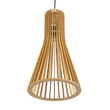 GloboStar® SCANDINAVIA 01700 Boho Κρεμαστό Φωτιστικό Πλέγμα Μονόφωτο 1 x E27 IP20 Μπεζ Ξύλο - Μ25 x Π25 x Y45cm