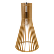 GloboStar® SCANDINAVIA 01700 Boho Κρεμαστό Φωτιστικό Πλέγμα Μονόφωτο 1 x E27 IP20 Μπεζ Ξύλο - Μ25 x Π25 x Y45cm