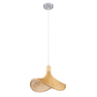 GloboStar® CUBA 01715 Boho Κρεμαστό Φωτιστικό Ανάρτηση Μονόφωτο 1 x E27 IP20 Μπεζ Ξύλο - Μ33 x Π33 x Υ25cm