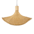 GloboStar® CUBA 01715 Boho Κρεμαστό Φωτιστικό Ανάρτηση Μονόφωτο 1 x E27 IP20 Μπεζ Ξύλο - Μ33 x Π33 x Υ25cm