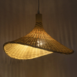 GloboStar® CUBA 01717 Boho Κρεμαστό Φωτιστικό Ανάρτηση Μονόφωτο 1 x E27 IP20 Μπεζ Ξύλο - Μ43 x Π43 x Y30cm
