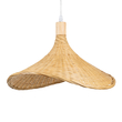 GloboStar® CUBA 01717 Boho Κρεμαστό Φωτιστικό Ανάρτηση Μονόφωτο 1 x E27 IP20 Μπεζ Ξύλο - Μ43 x Π43 x Y30cm