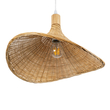 GloboStar® CUBA 01717 Boho Κρεμαστό Φωτιστικό Ανάρτηση Μονόφωτο 1 x E27 IP20 Μπεζ Ξύλο - Μ43 x Π43 x Y30cm
