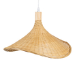 GloboStar® CUBA 01717 Boho Κρεμαστό Φωτιστικό Ανάρτηση Μονόφωτο 1 x E27 IP20 Μπεζ Ξύλο - Μ43 x Π43 x Y30cm