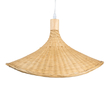 GloboStar® CUBA 01717 Boho Κρεμαστό Φωτιστικό Ανάρτηση Μονόφωτο 1 x E27 IP20 Μπεζ Ξύλο - Μ43 x Π43 x Y30cm