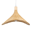 GloboStar® CUBA 01717 Boho Κρεμαστό Φωτιστικό Ανάρτηση Μονόφωτο 1 x E27 IP20 Μπεζ Ξύλο - Μ43 x Π43 x Y30cm