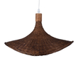 GloboStar® CUBA 01718 Boho Κρεμαστό Φωτιστικό Ανάρτηση Μονόφωτο 1 x E27 IP20 Καφέ Ξύλο - Μ43 x Π43 x Y30cm