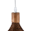 GloboStar® CUBA 01718 Boho Κρεμαστό Φωτιστικό Ανάρτηση Μονόφωτο 1 x E27 IP20 Καφέ Ξύλο - Μ43 x Π43 x Y30cm