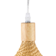 GloboStar® CUBA 01719 Boho Κρεμαστό Φωτιστικό Ανάρτηση Μονόφωτο 1 x E27 IP20 Μπεζ Ξύλο - Μ53 x Π53 x Υ30cm