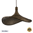 GloboStar® CUBA 01720 Boho Κρεμαστό Φωτιστικό Ανάρτηση Μονόφωτο 1 x E27 IP20 Καφέ Ξύλο - Μ53 x Π53 x Υ30cm