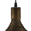 GloboStar® CUBA 01720 Boho Κρεμαστό Φωτιστικό Ανάρτηση Μονόφωτο 1 x E27 IP20 Καφέ Ξύλο - Μ53 x Π53 x Υ30cm