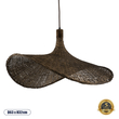GloboStar® CUBA 01722 Boho Κρεμαστό Φωτιστικό Ανάρτηση Μονόφωτο 1 x E27 IP20 Καφέ Ξύλο - Μ63 x Π63 x Υ32cm