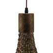 GloboStar® CUBA 01722 Boho Κρεμαστό Φωτιστικό Ανάρτηση Μονόφωτο 1 x E27 IP20 Καφέ Ξύλο - Μ63 x Π63 x Υ32cm