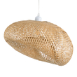 GloboStar® CARIBBEAN 01723 Boho Κρεμαστό Φωτιστικό Ανάρτηση Μονόφωτο 1 x E27 IP20 Μπεζ Ξύλο - Μ45 x Π45 x Υ24cm