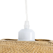 GloboStar® CARIBBEAN 01723 Boho Κρεμαστό Φωτιστικό Ανάρτηση Μονόφωτο 1 x E27 IP20 Μπεζ Ξύλο - Μ45 x Π45 x Υ24cm