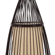 GloboStar® AZORES 01754 Boho Επιδαπέδιο Φωτιστικό Μονόφωτο 1 x E27 IP20 Καφέ & Μπεζ Ξύλο - Μ30 x Π30 x Υ90cm