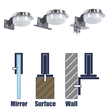 GloboStar® KIARA 60402 Μοντέρνο Φωτιστικό Τοίχου - Απλίκα Καθρέπτη Μπάνιου με 3 Τρόπους Τοποθέτησης LED 5W 560lm 120° AC 220-240V IP44 Μ10 x Π13 x Υ3cm - Φυσικό Λευκό 4500K - Χρώμιο Νίκελ - 3 Χρόνια Εγγύηση