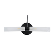 GloboStar® PAOLA 60416 Μοντέρνο Φωτιστικό Τοίχου - Απλίκα Καθρέπτη Μπάνιου - Πίνακα 2 x G9 270° AC 220-240V IP44 Μ31 x Π16 x Υ15cm - Μαύρο - 5 Χρόνια Εγγύηση