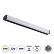 GloboStar® RENATA 60440 Μοντέρνο Φωτιστικό Τοίχου - Απλίκα Καθρέπτη Μπάνιου - Πίνακα LED 12W 1400lm 210° AC 220-240V IP44 Μ60 x Π4 x Υ5.5cm - Φυσικό Λευκό 4500K - Μαύρο - 3 Χρόνια Εγγύηση