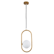 GloboStar® HAMBURG 00590 Μοντέρνο Κρεμαστό Φωτιστικό Μπάλα Μονόφωτο 1 x G9 Χρυσό Μέταλλο με Λευκό Γυαλί - Μ20 x Π15 x Υ40cm