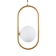 GloboStar® HAMBURG 00590 Μοντέρνο Κρεμαστό Φωτιστικό Μπάλα Μονόφωτο 1 x G9 Χρυσό Μέταλλο με Λευκό Γυαλί - Μ20 x Π15 x Υ40cm