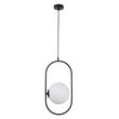 GloboStar® HAMBURG 00591 Μοντέρνο Κρεμαστό Φωτιστικό Μπάλα Μονόφωτο 1 x E14 IP20 Μαύρο Μέταλλο με Λευκό Γυαλί - Μ25 x Π20 x Υ50cm