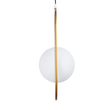 GloboStar® HAMBURG 00592 Μοντέρνο Κρεμαστό Φωτιστικό Μπάλα Μονόφωτο 1 x E14 IP20 Χρυσό Μέταλλο με Λευκό Γυαλί - Μ25 x Π20 x Υ50cm