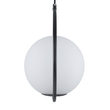GloboStar® MADRID 00931 Μοντέρνο Κρεμαστό Φωτιστικό Μπάλα Μονόφωτο 1 x E27 IP20 Μαύρο Μέταλλο με Λευκό Γυαλί - Μ30 x Π20 x Υ30cm