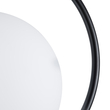 GloboStar® MADRID 00931 Μοντέρνο Κρεμαστό Φωτιστικό Μπάλα Μονόφωτο 1 x E27 IP20 Μαύρο Μέταλλο με Λευκό Γυαλί - Μ30 x Π20 x Υ30cm
