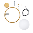 GloboStar® MADRID 00932 Μοντέρνο Κρεμαστό Φωτιστικό Μπάλα Μονόφωτο 1 x E27 IP20 Χρυσό Μέταλλο με Λευκό Γυαλί - Μ30 x Π20 x Υ30cm