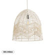 GloboStar® ALOHA 01751 Boho Κρεμαστό Φωτιστικό Καμπάνα Μονόφωτο 1 x E27 IP20 Μπεζ Σχοινί - Μ45 x Π45 x Y48cm