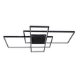 GloboStar® QUADRA 61388 Φωτιστικό Οροφής Design LED CCT 120W 14400lm 120° AC 220-240V - Εναλλαγή Φωτισμού μέσω Τηλεχειριστηρίου All In One Ψυχρό 6000k+Φυσικό 4500k+Θερμό 2700k Dimmable Μ105 x Π60 x Υ9cm - Μαύρο - 3 Years Warranty