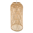 GloboStar® CALERO 01710 Boho Μοντέρνο Κρεμαστό Πλέγμα Μονόφωτο 1 x E27 IP20 Μπεζ Ξύλο - Μ25 x Π25 x Υ50cm