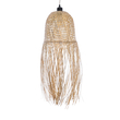 GloboStar® MANILA 01713 Boho Κρεμαστό Φωτιστικό Πλέγμα Μονόφωτο 1 x E27 IP20 Μπεζ Ξύλο - Μ25 x Π25 x Υ60cm