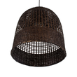 GloboStar® BORA-BORA 01736 Boho Κρεμαστό Φωτιστικό Καμπάνα Μονόφωτο 1 x E27 IP20 Καφέ Ξύλο - Μ42 x Π42 x Y44cm