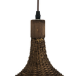 GloboStar® CUBA 01768 Boho Κρεμαστό Φωτιστικό Ανάρτηση Μονόφωτο 1 x E27 IP20 Καφέ Ξύλο - Μ80 x Π80 x Y49cm