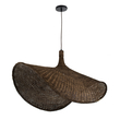 GloboStar® CUBA 01768 Boho Κρεμαστό Φωτιστικό Ανάρτηση Μονόφωτο 1 x E27 IP20 Καφέ Ξύλο - Μ80 x Π80 x Y49cm