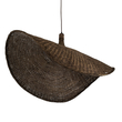 GloboStar® CUBA 01768 Boho Κρεμαστό Φωτιστικό Ανάρτηση Μονόφωτο 1 x E27 IP20 Καφέ Ξύλο - Μ80 x Π80 x Y49cm