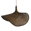 GloboStar® CUBA 01768 Boho Κρεμαστό Φωτιστικό Ανάρτηση Μονόφωτο 1 x E27 IP20 Καφέ Ξύλο - Μ80 x Π80 x Y49cm
