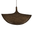 GloboStar® CUBA 01768 Boho Κρεμαστό Φωτιστικό Ανάρτηση Μονόφωτο 1 x E27 IP20 Καφέ Ξύλο - Μ80 x Π80 x Y49cm