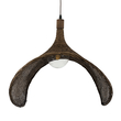 GloboStar® CUBA 01768 Boho Κρεμαστό Φωτιστικό Ανάρτηση Μονόφωτο 1 x E27 IP20 Καφέ Ξύλο - Μ80 x Π80 x Y49cm