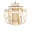 GloboStar® HIBISCUS 01780 Boho Κρεμαστό Φωτιστικό Πλέγμα Μονόφωτο 1 x E27 IP20 Μπεζ Ξύλο - Μ100 x Π100 x Y100cm