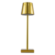 GloboStar® NEGA 60475 Μοντέρνο Επιτραπέζιο Φωτιστικό Πορτατίφ LED 2.2W 154lm 360° DC 5V Επαναφορτιζόμενο με Μπαταρία Li-ion 4000mAh - Διακόπτη Αφής - Θερμό Λευκό 2700K - Dimmable - D10 x H39cm - Χρυσό - 2 Years Warranty