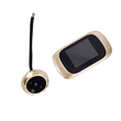 GloboStar® 86068 Επαναφορτιζόμενη Ψηφιακή Έξυπνη Camera Εξώπορτας 90° Μοιρών με Έγχρωμη Οθόνη 2.8 Inches - USB - Νυχτερινή Όραση με LED IR - Κουδούνι - Χρυσό