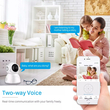 GloboStar® 86072 Table Camera WiFi HD 1080P 3MP 350° Two Way Audio & Motion Detection - Επιτραπέζια Κάμερα WiFi HD 1080P 350° Διπλή Κατέυθυνση Ομιλίας με Ανιχνευτή Κίνησης - Following Face Auto Tracking - Λευκό
