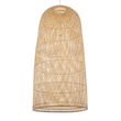 GloboStar® CALERO 00670 Boho Κρεμαστό Φωτιστικό Καμπάνα Μονόφωτο 1 x E27 IP20 Μπεζ Ξύλο - Μ60 x Π60 x Y120cm
