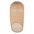 GloboStar® CALERO 00670 Boho Κρεμαστό Φωτιστικό Καμπάνα Μονόφωτο 1 x E27 IP20 Μπεζ Ξύλο - Μ60 x Π60 x Y120cm