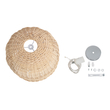 GloboStar® BERMUDA 01708 Boho Κρεμαστό Φωτιστικό Καμπάνα Μονόφωτο 1 x E27 IP20 Μπεζ Ξύλο - Μ31 x Π31 x Y22cm